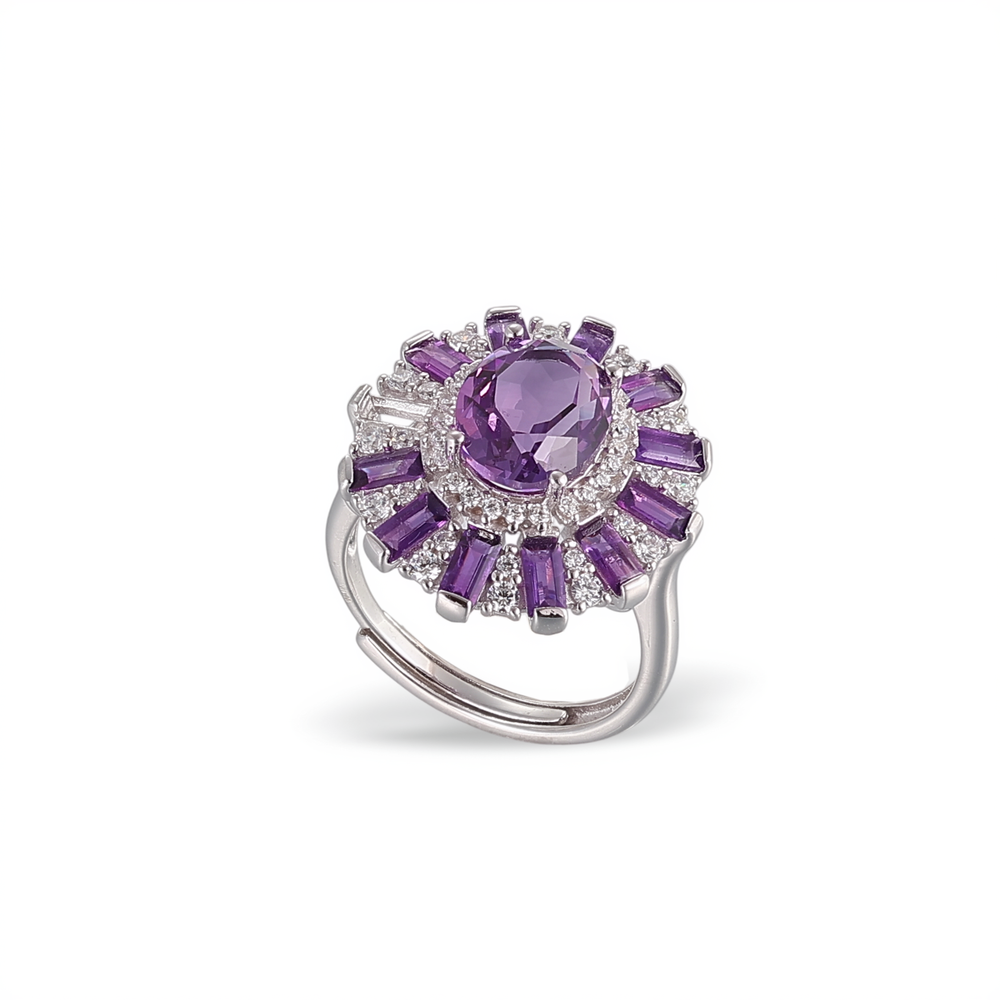 Halo Améthyste Purple Open Ring