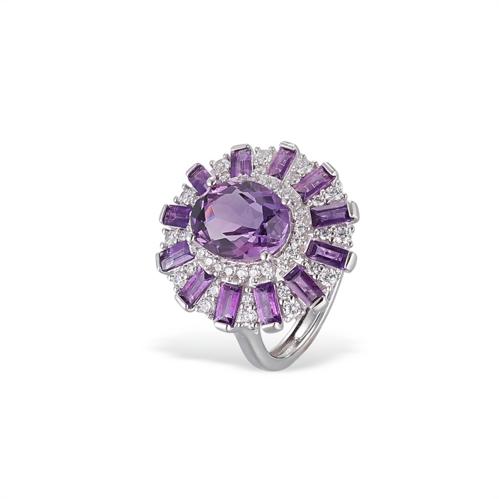 Halo Améthyste Purple Open Ring
