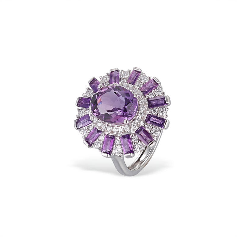 Halo Améthyste Purple Open Ring