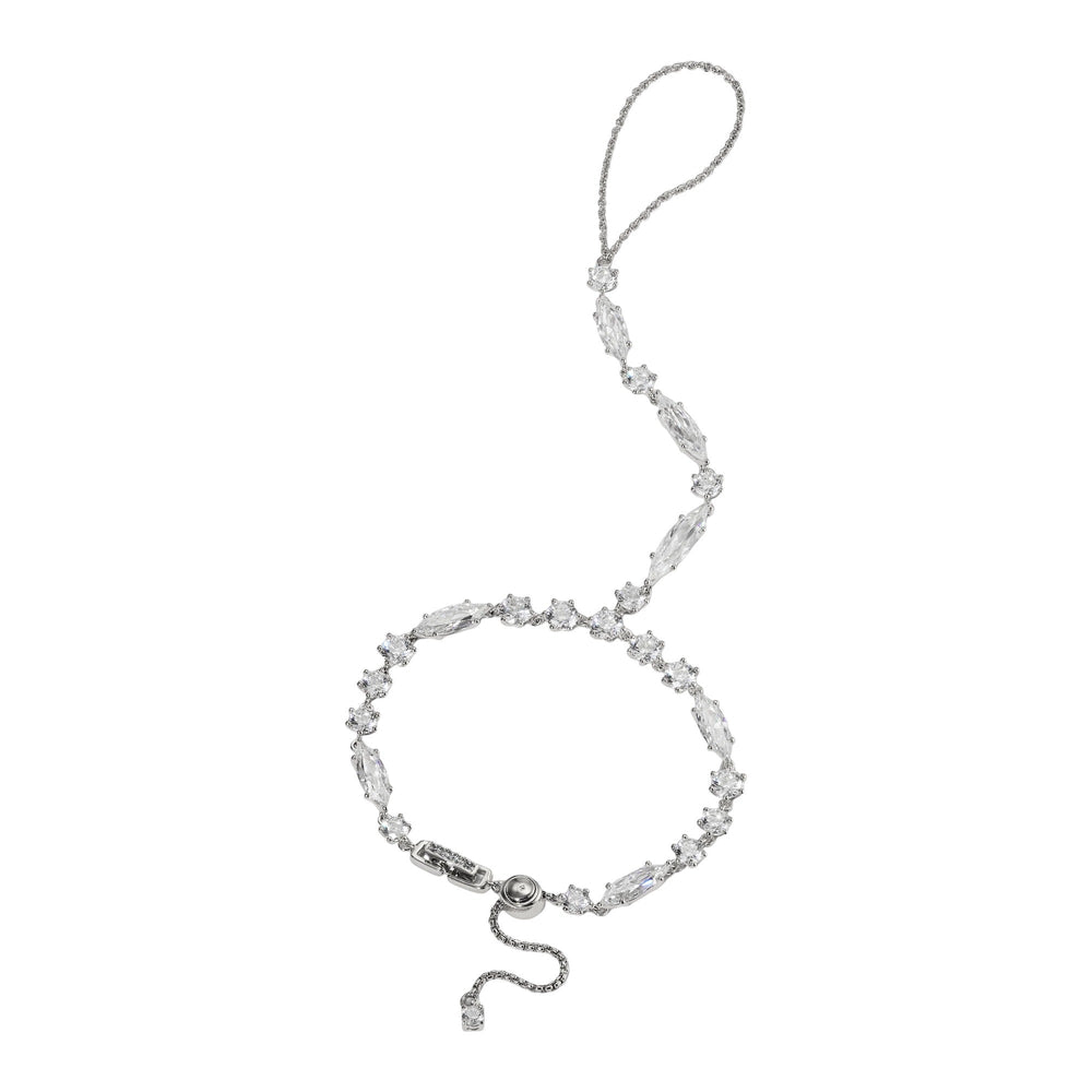 Hanneli 14K Gold Round Marquise Hand Chain Bracelet