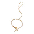 Hanneli 14K Gold Round Marquise Hand Chain Bracelet