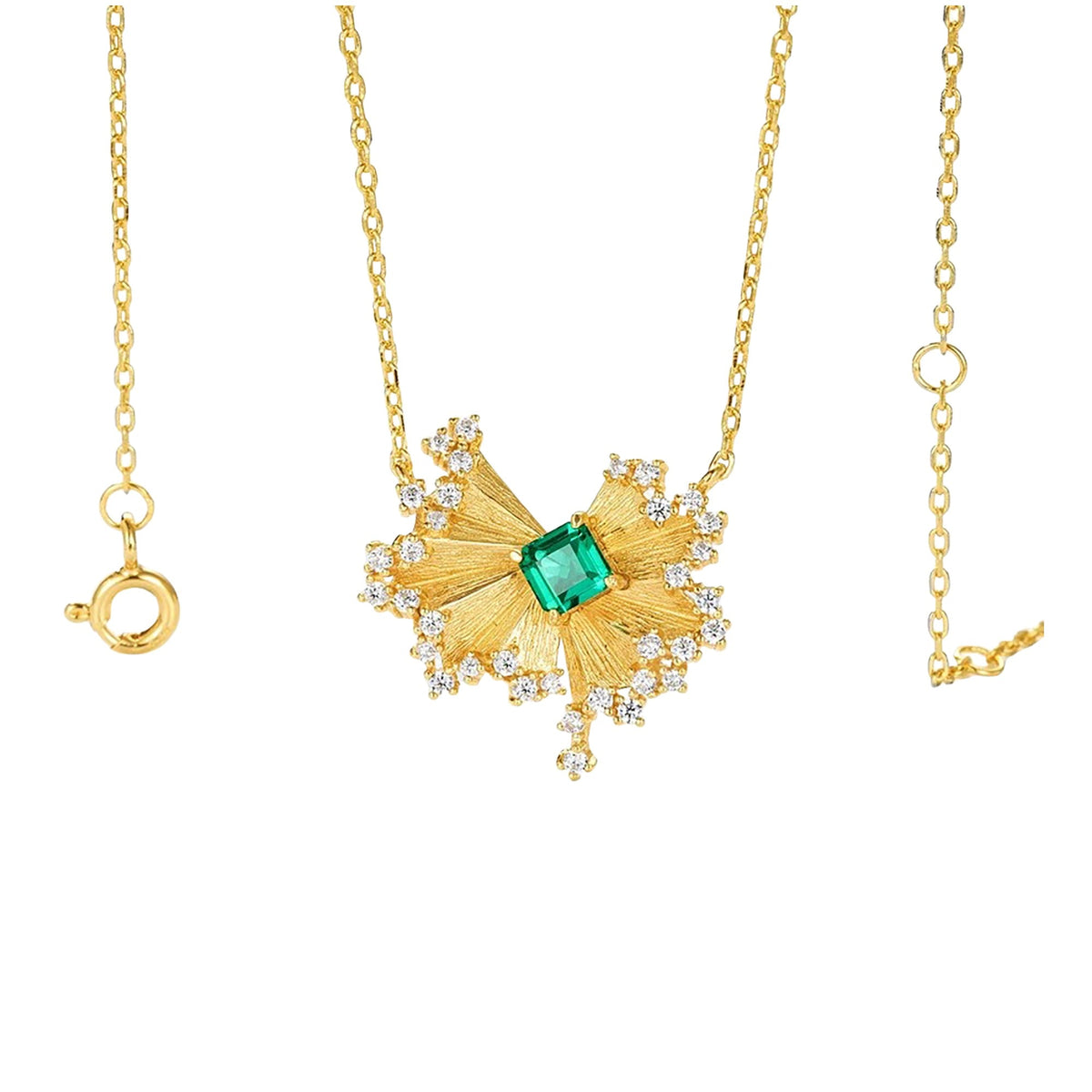 Hannelore Green Fan Necklace