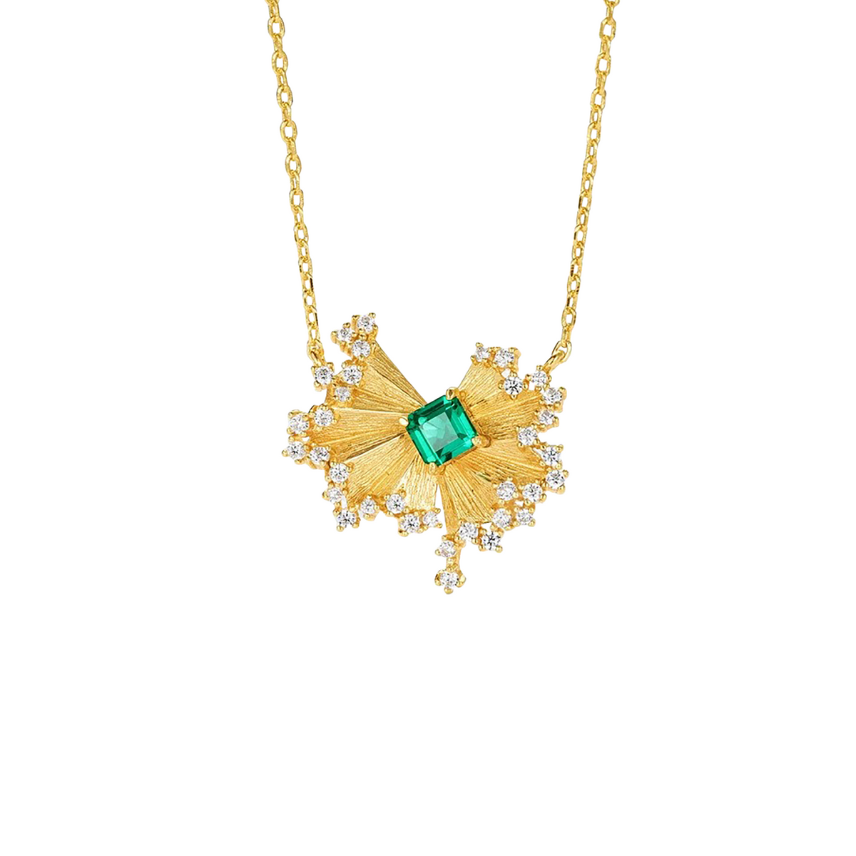 Hannelore Green Fan Necklace