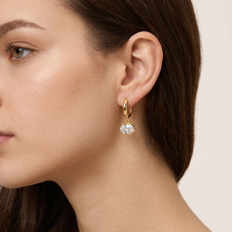 Harlind 18K Gold Oval Earrings