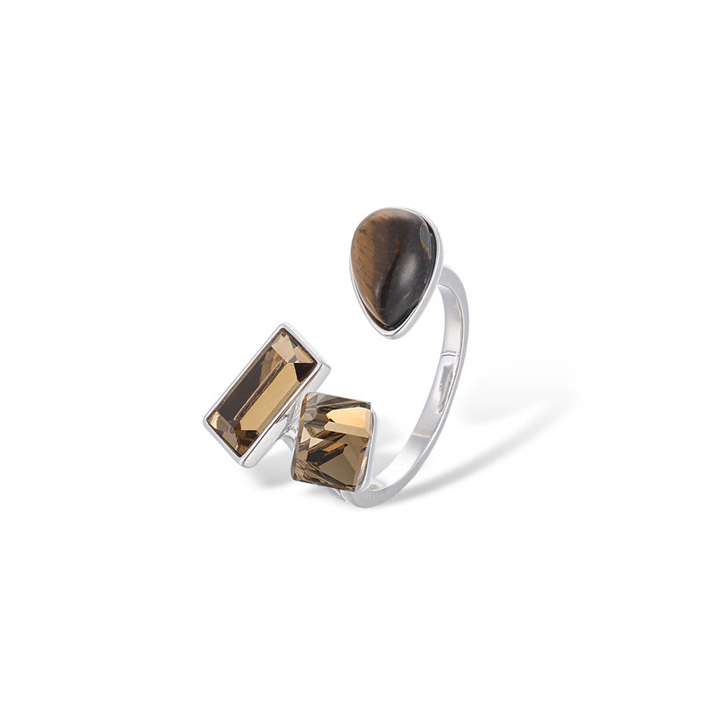 Heidrun Brown Natural Stone Ring
