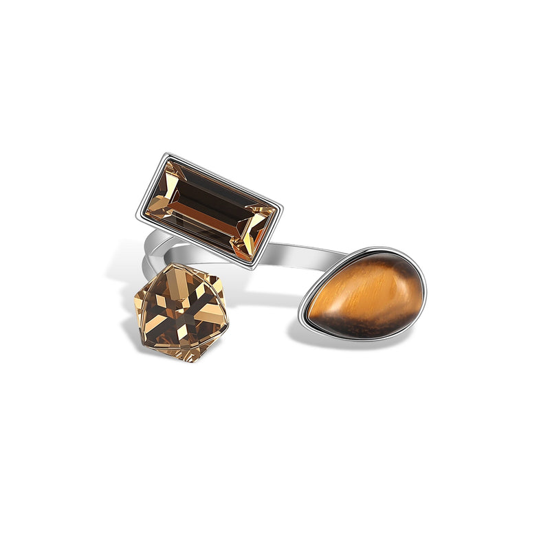 Heidrun Brown Natural Stone Ring