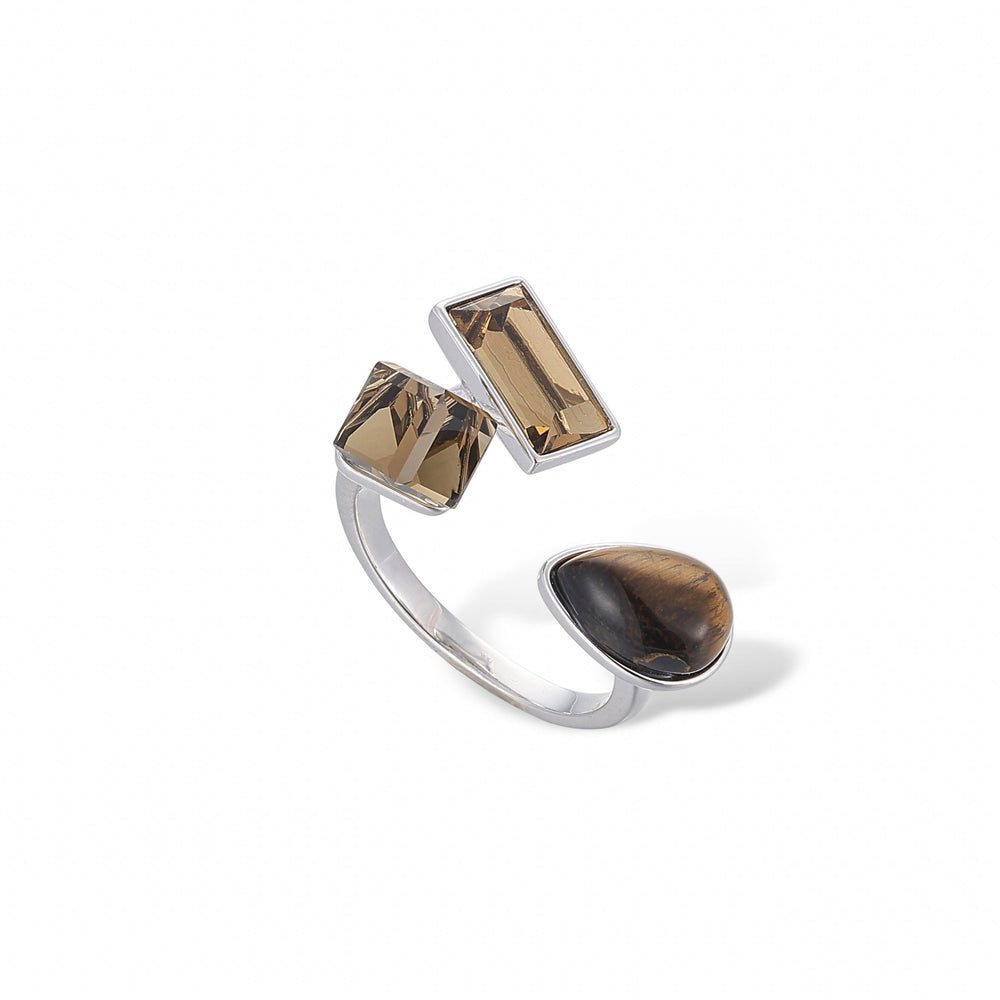 Heidrun Brown Natural Stone Ring