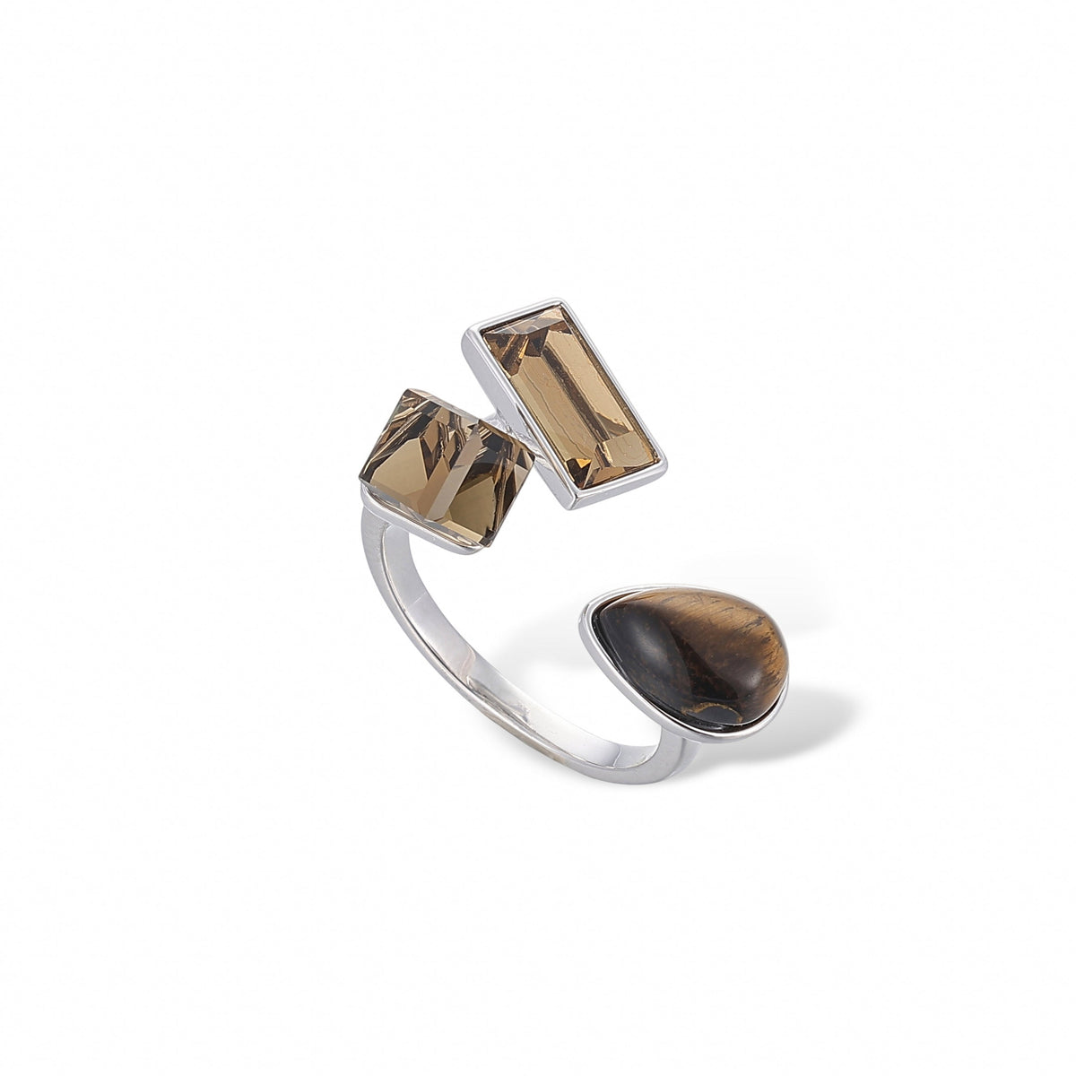 Heidrun Brown Natural Stone Ring