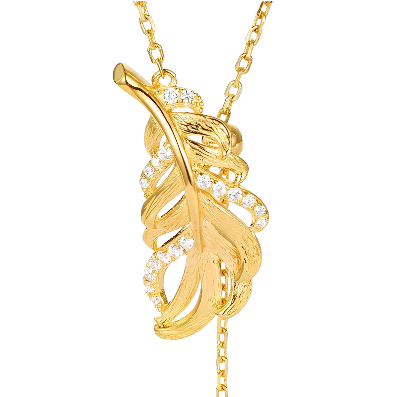 Heike 14K Gold Plume Necklace