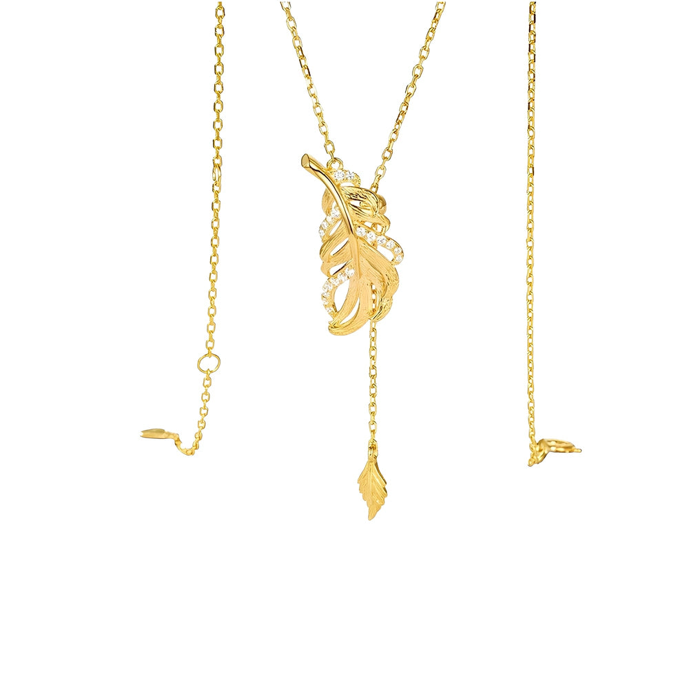 Heike 14K Gold Plume Necklace