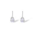 Heilrun White Crown Round Crystal Earrings