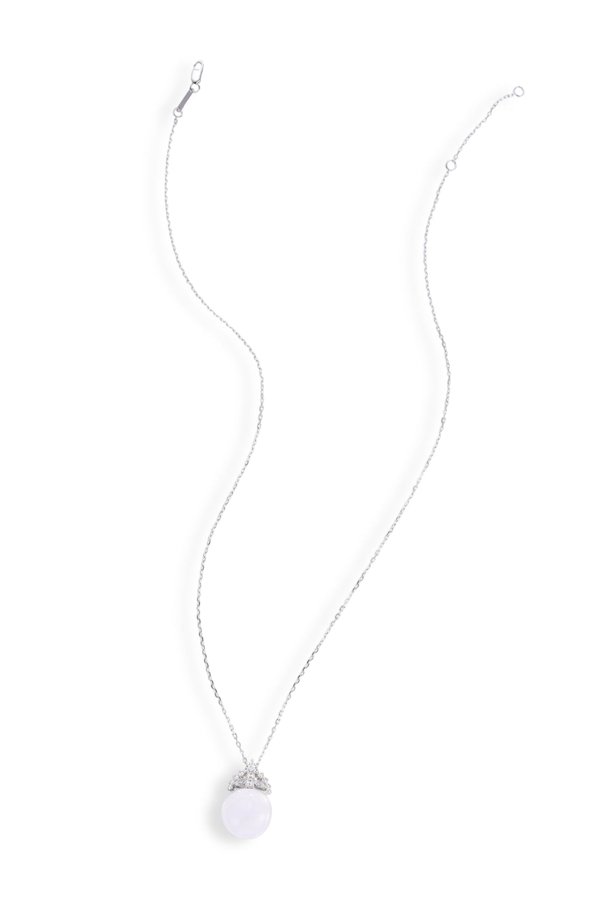 Heilrun White Crown Round Crystal Necklace