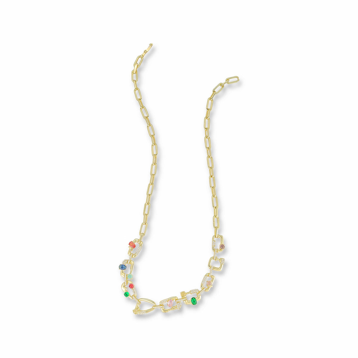 Helga 14K Gold Multicolor Mixed Shape Necklace
