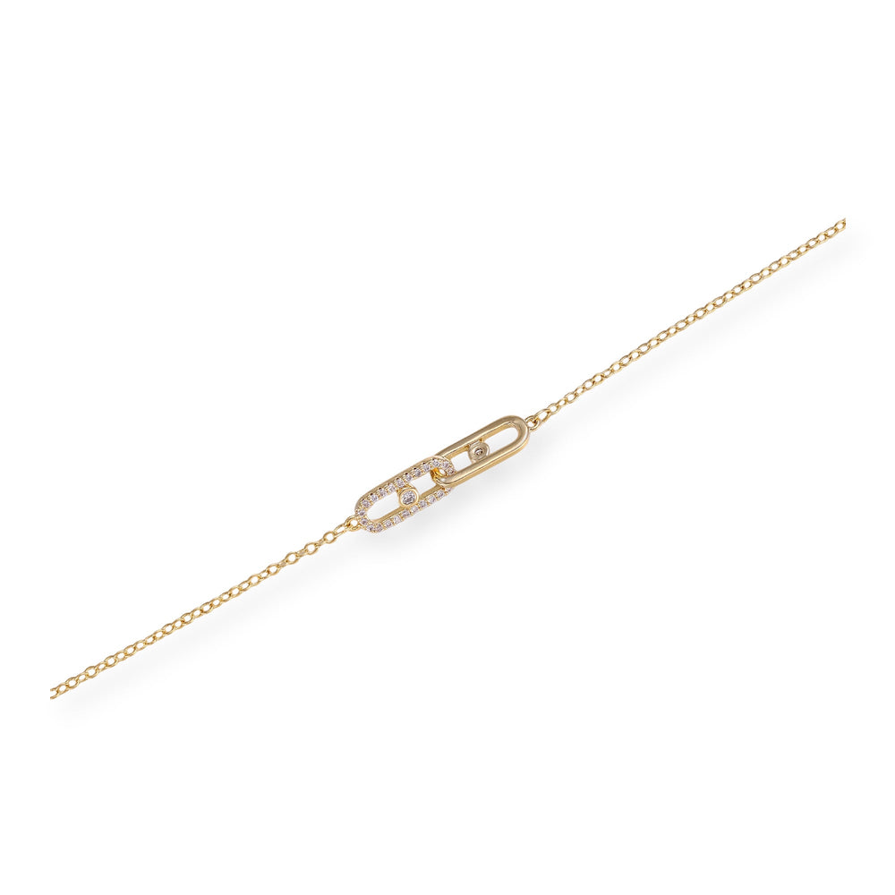 Helmwina 14K Gold Double Oval Bracelet