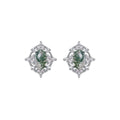 Héloria Green Moss Oval Earrings