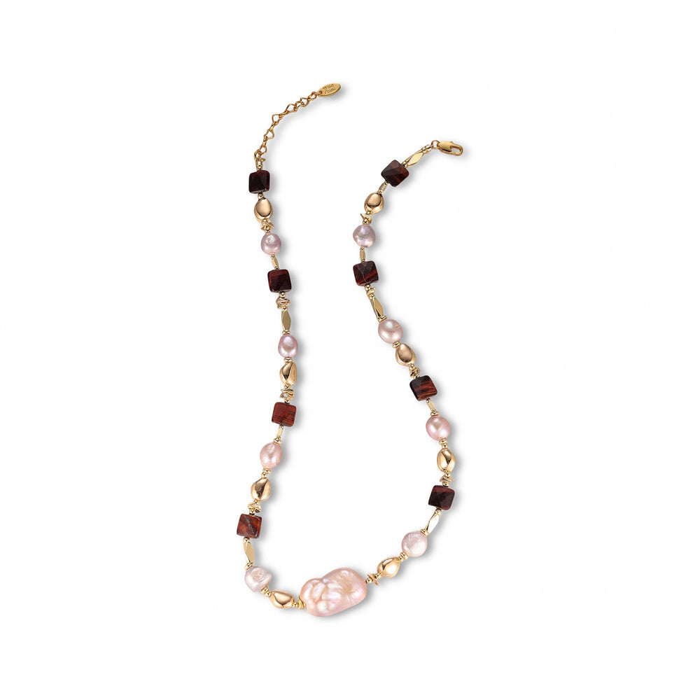 Henriette Pink Baroque Pearl Necklace