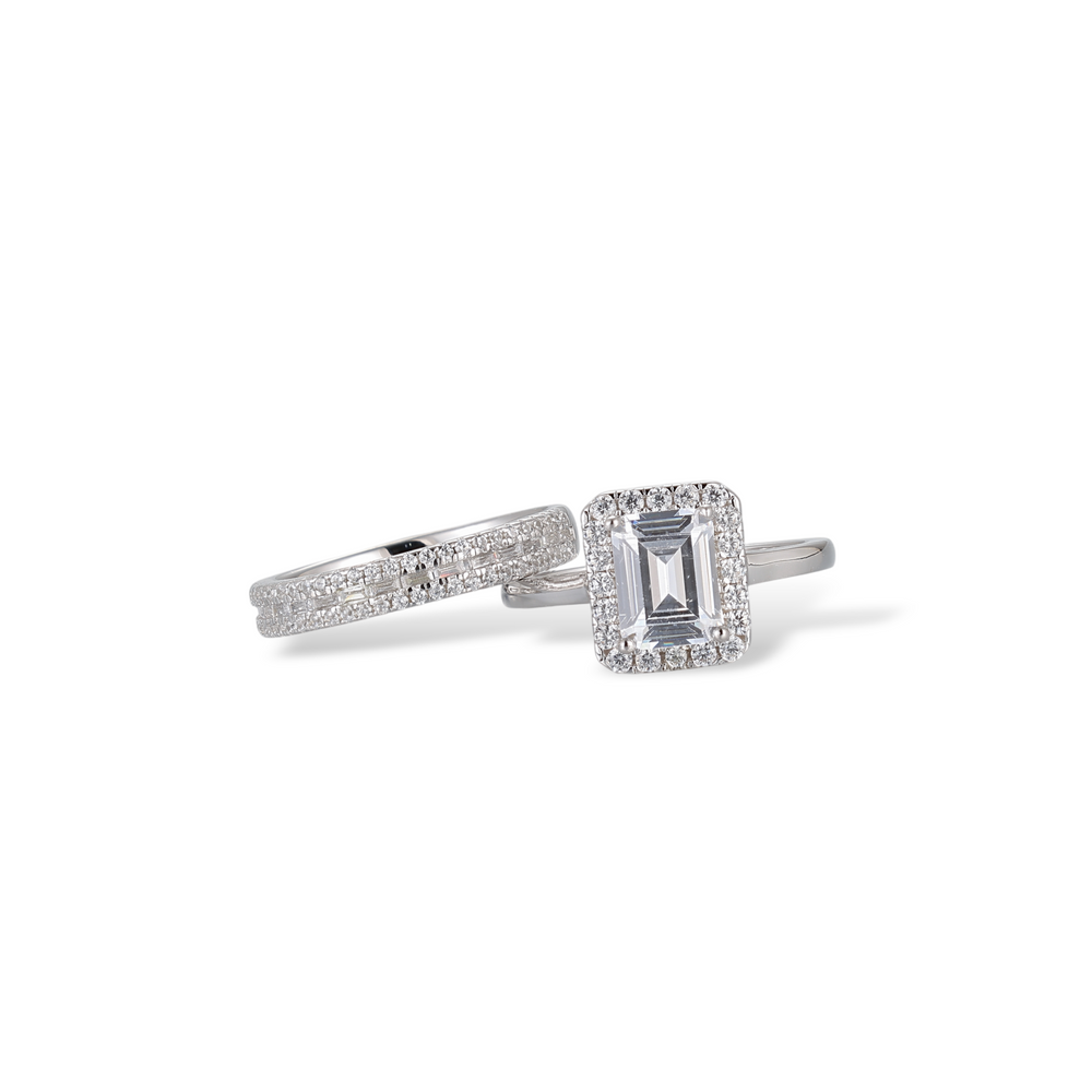 Hérèse Emerald White Ring Set