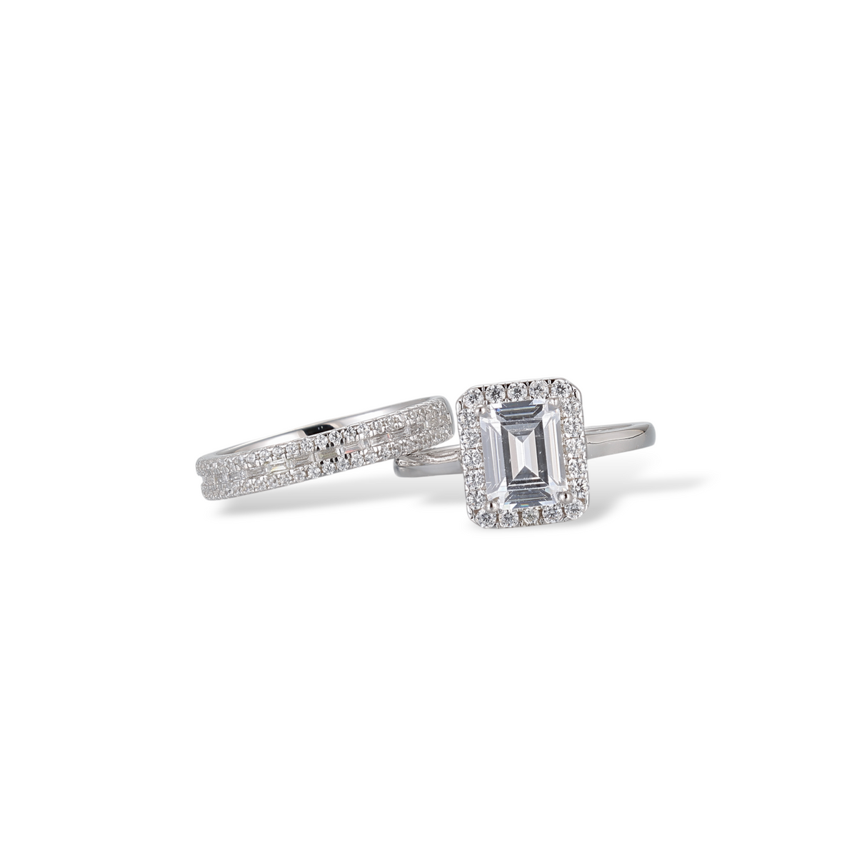 Hérèse Emerald White Ring Set