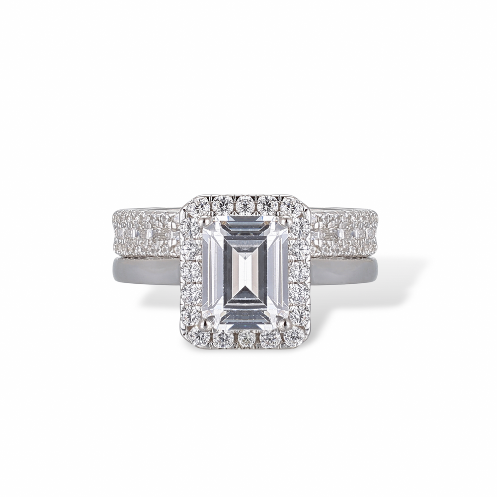 Hérèse Emerald White Ring Set