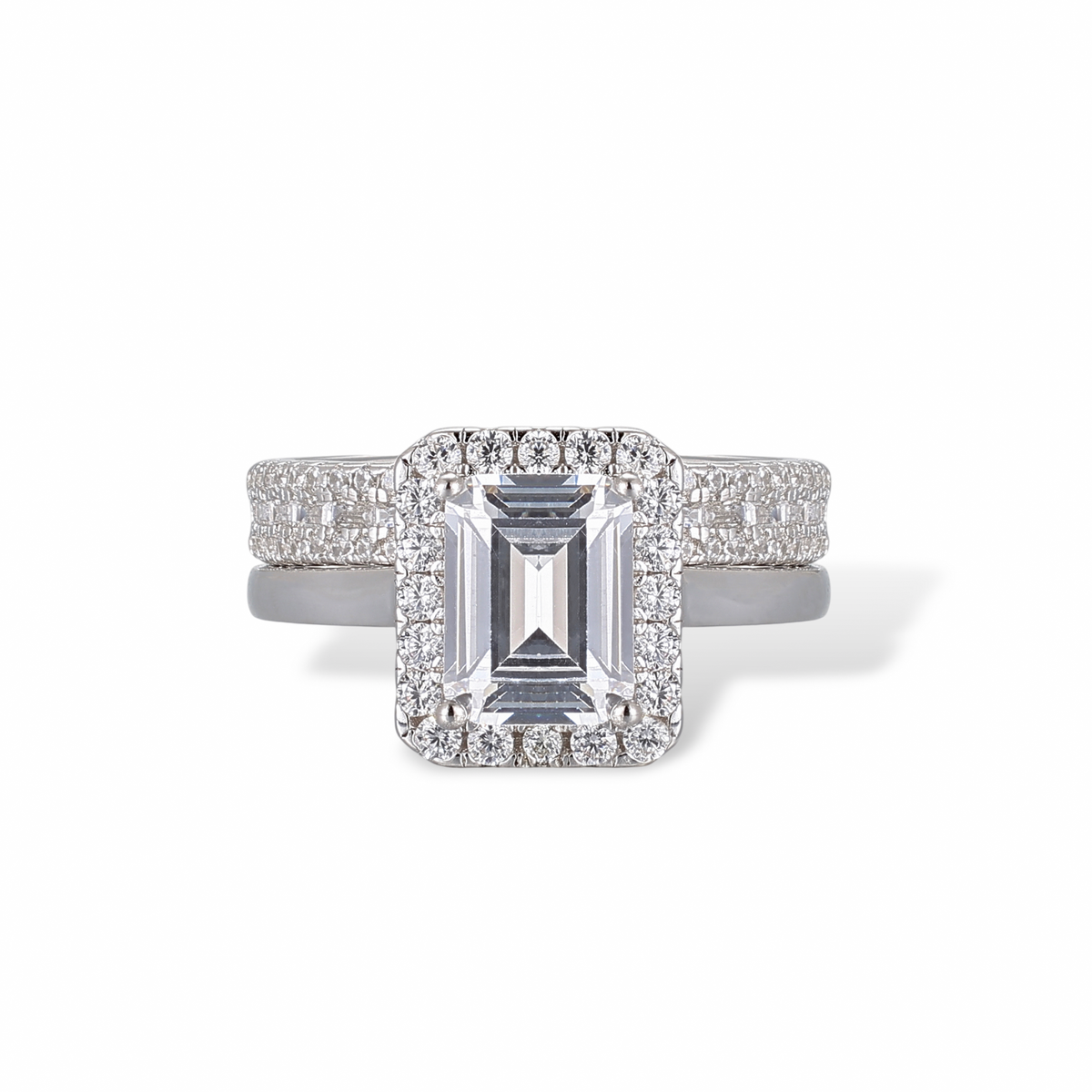 Hérèse Emerald White Ring Set
