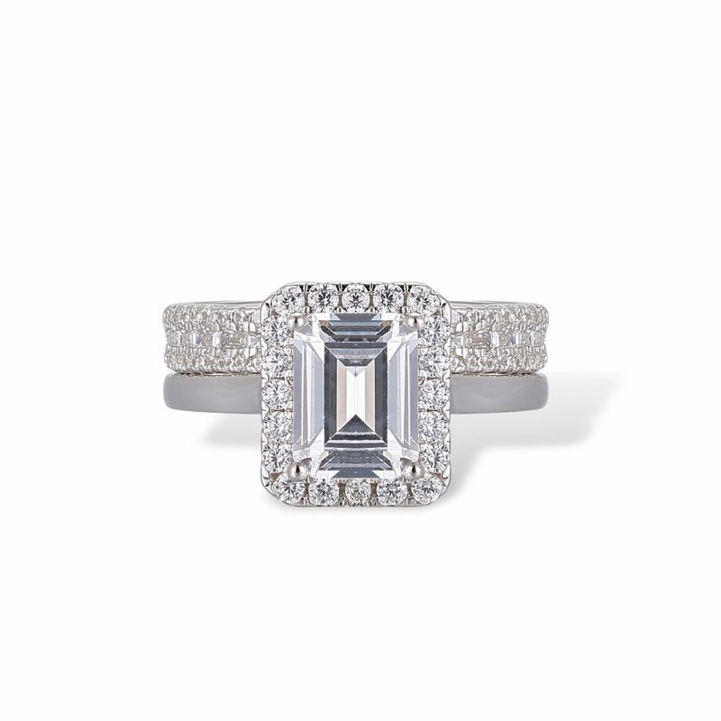 Hérèse Emerald White Ring Set