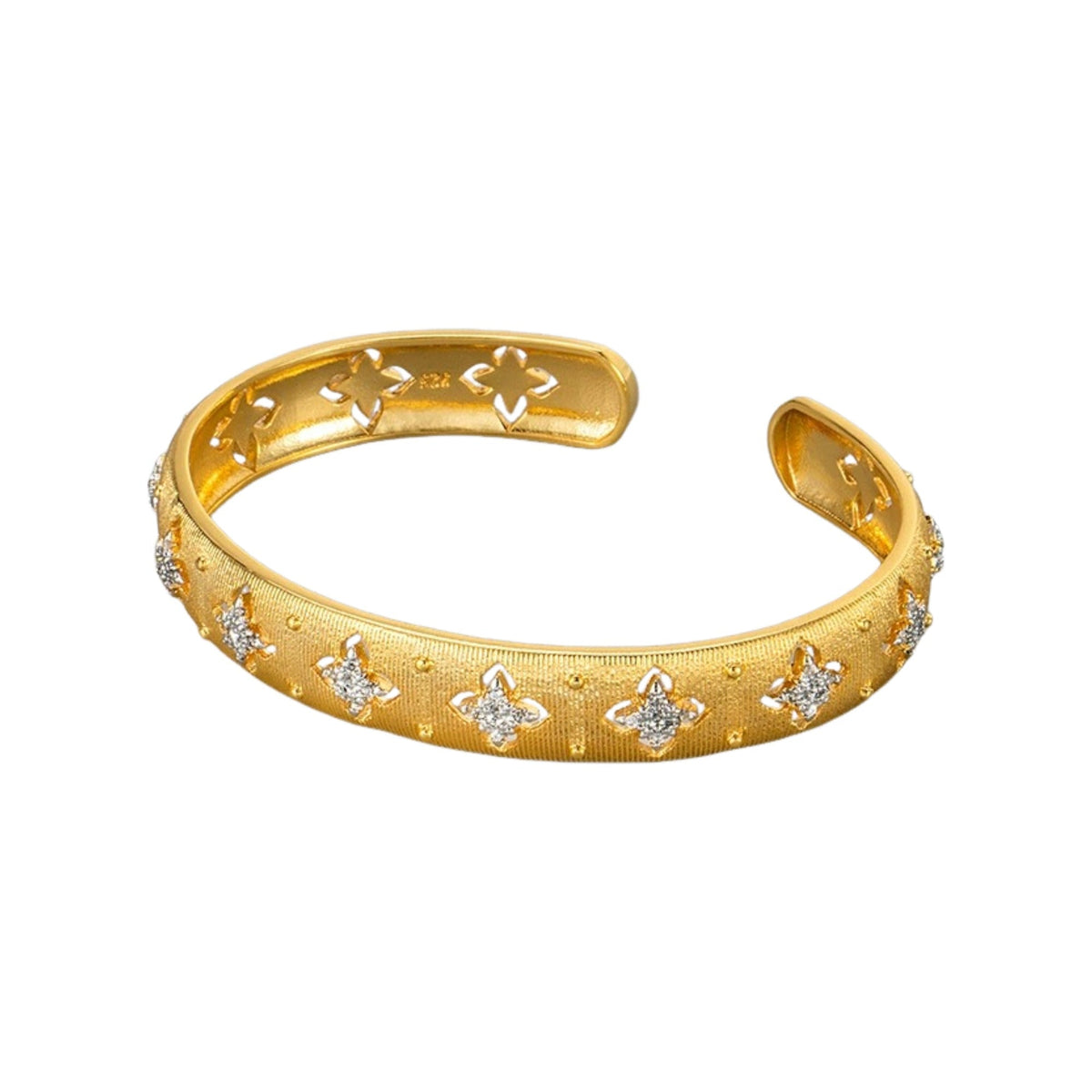 Herlyne 14K Gold Trèfle Open Bangle