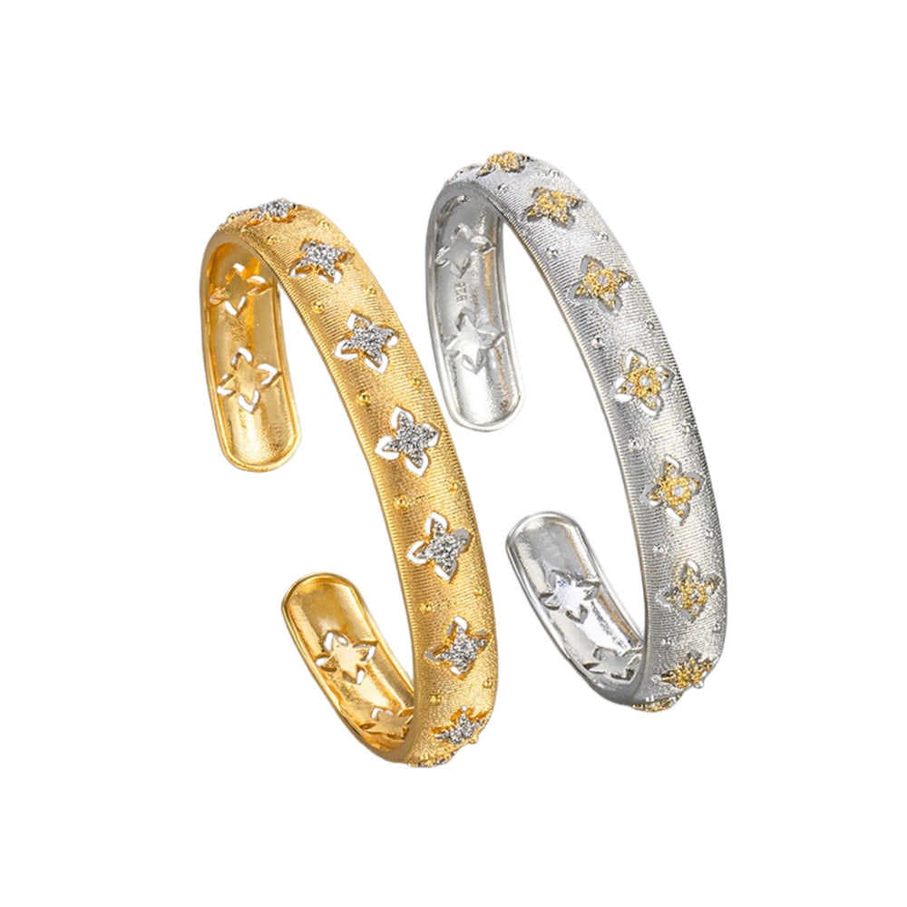 Herlyne 14K Gold Trèfle Open Bangle