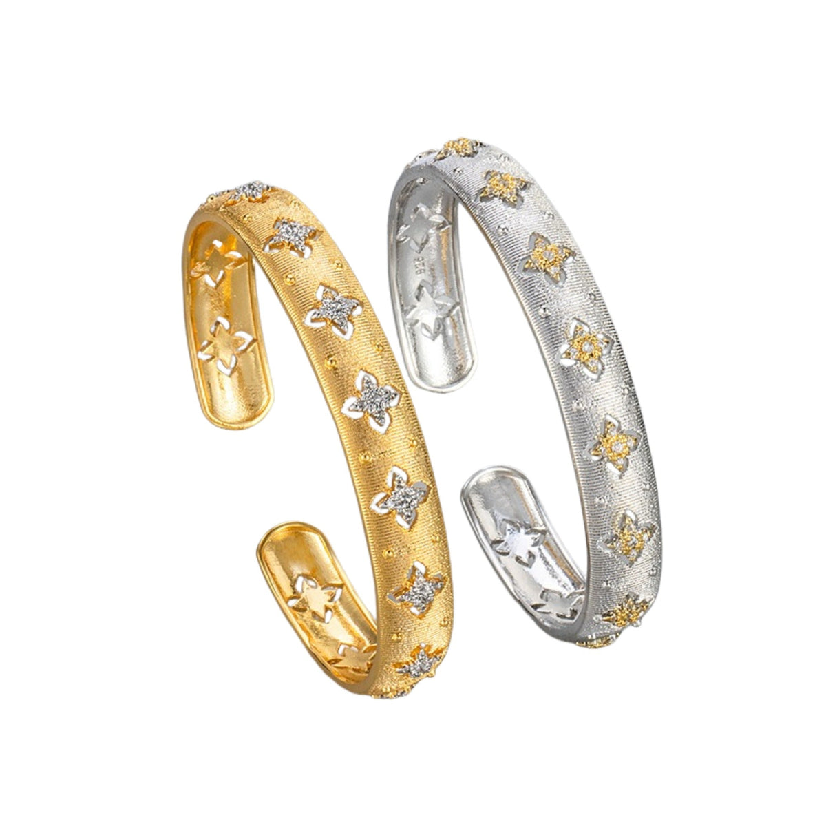 Herlyne 14K Gold Trèfle Open Bangle