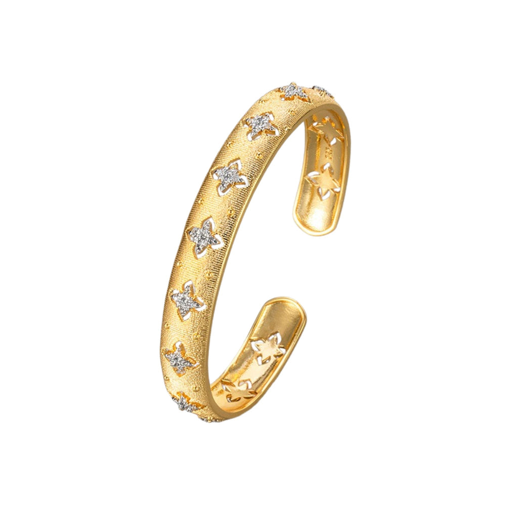 Herlyne 14K Gold Trèfle Open Bangle