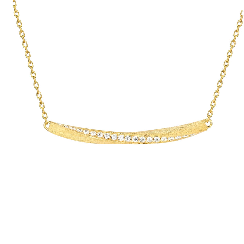Hertha 14K Gold Curved Necklace
