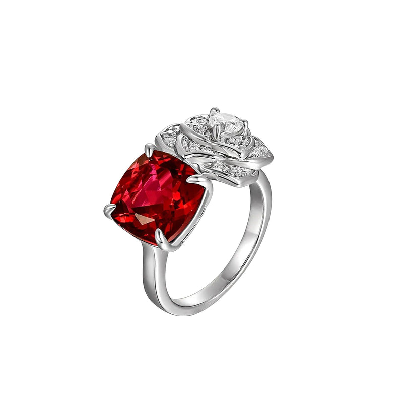 Hibernie Red Rose Floral Ring