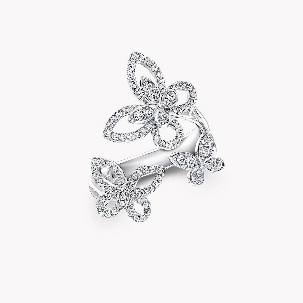 Hilaire White Butterfly Open Ring