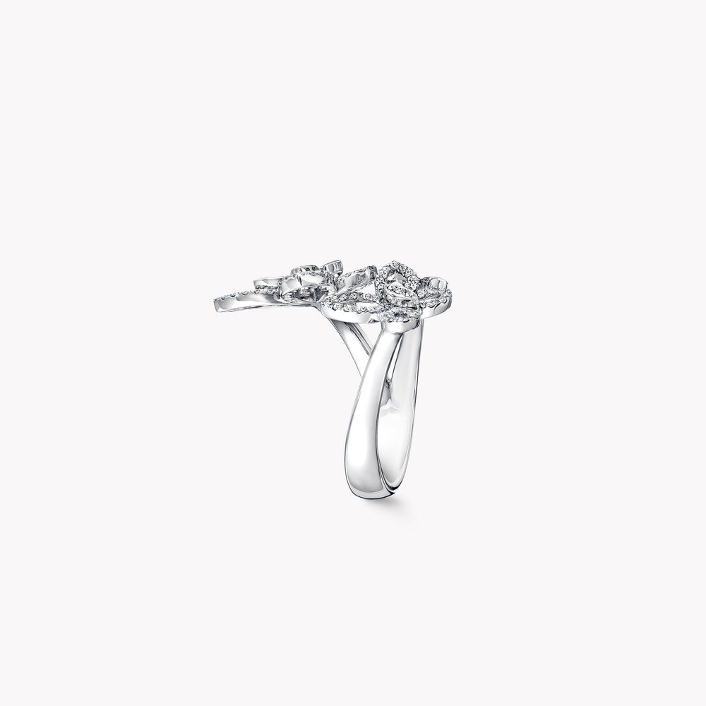 Hilaire White Butterfly Open Ring