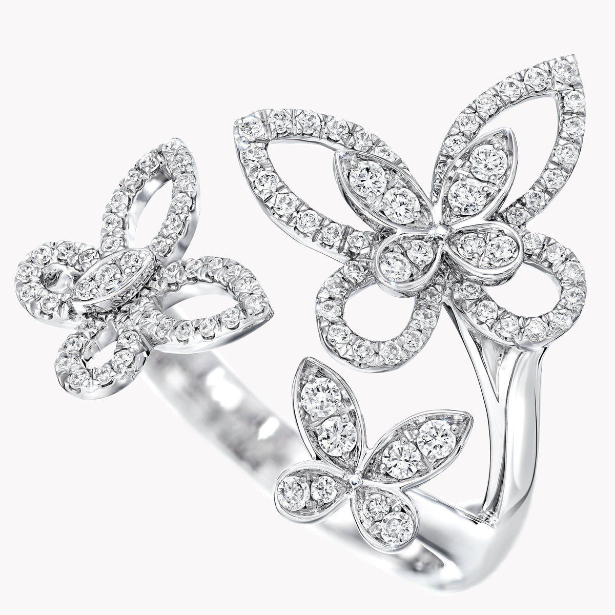 Hilaire White Butterfly Open Ring
