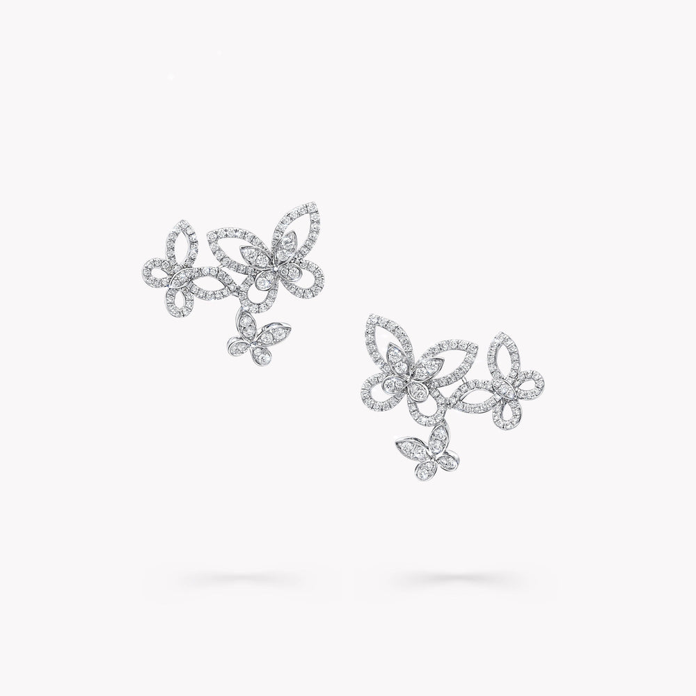 Hilaire White Butterfly Stud Earrings