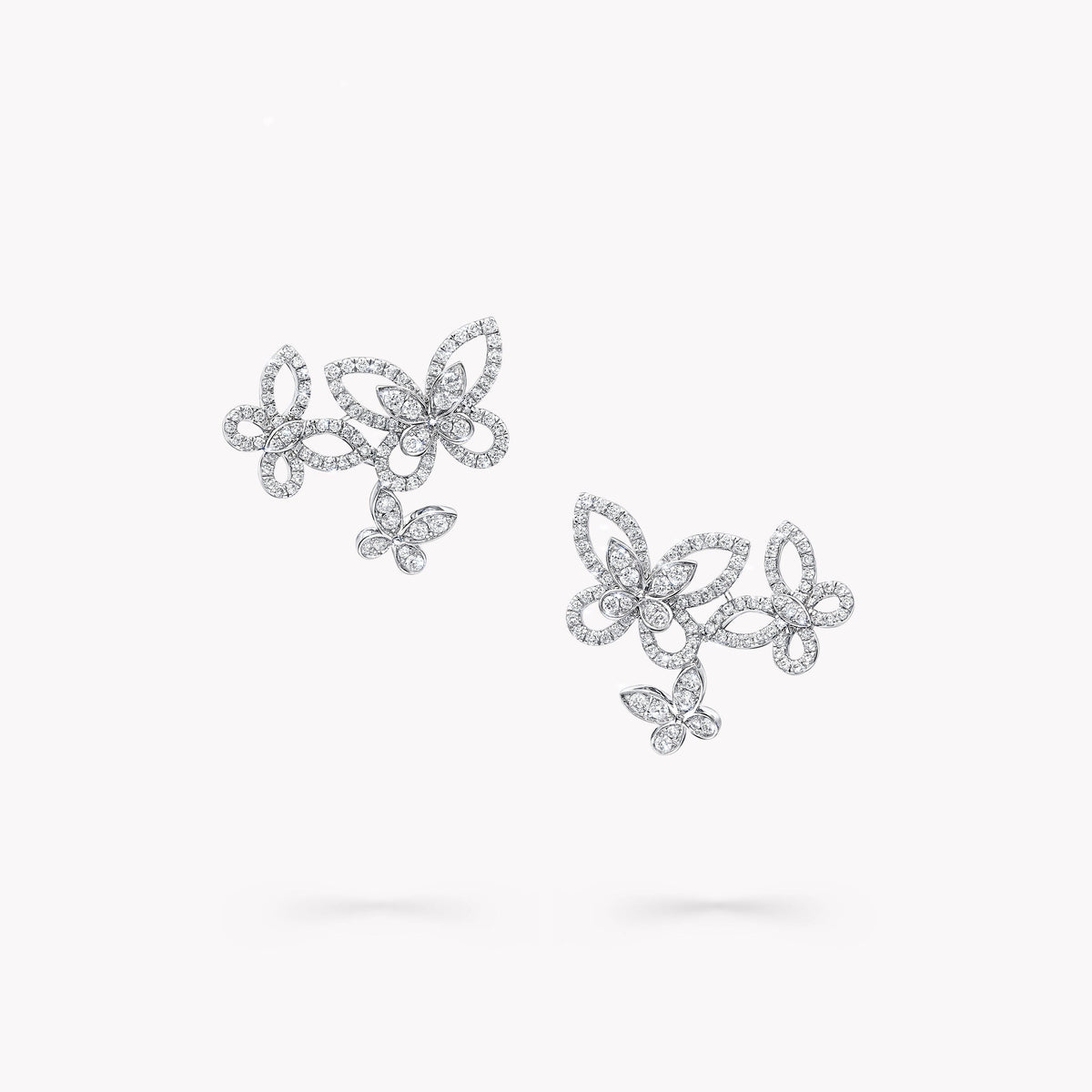 Hilaire White Butterfly Stud Earrings