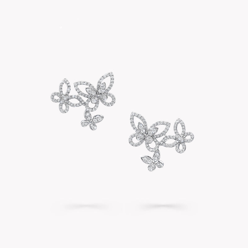 Hilaire White Butterfly Stud Earrings
