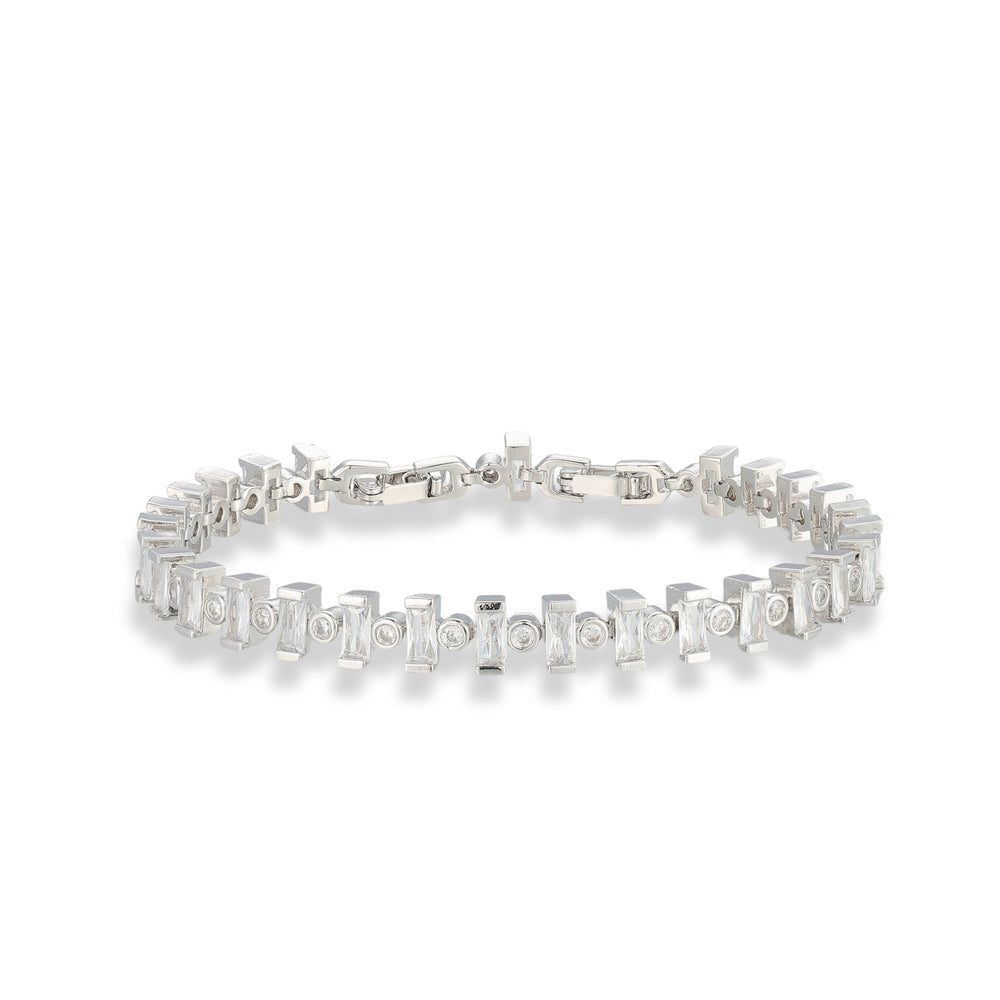 Hilda 14K Gold Baguette Round Tennis Bracelet