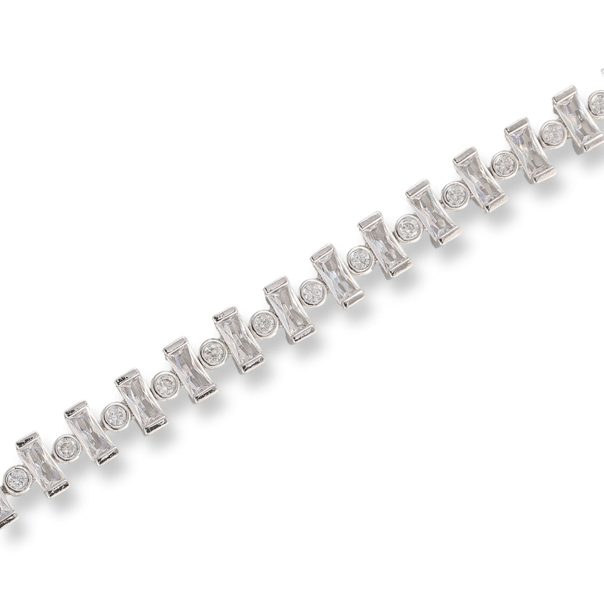 Hilda 14K Gold Baguette Round Tennis Bracelet