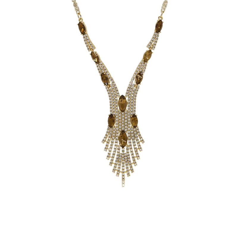 Hippolyte Brown Waterfall Drop Necklace