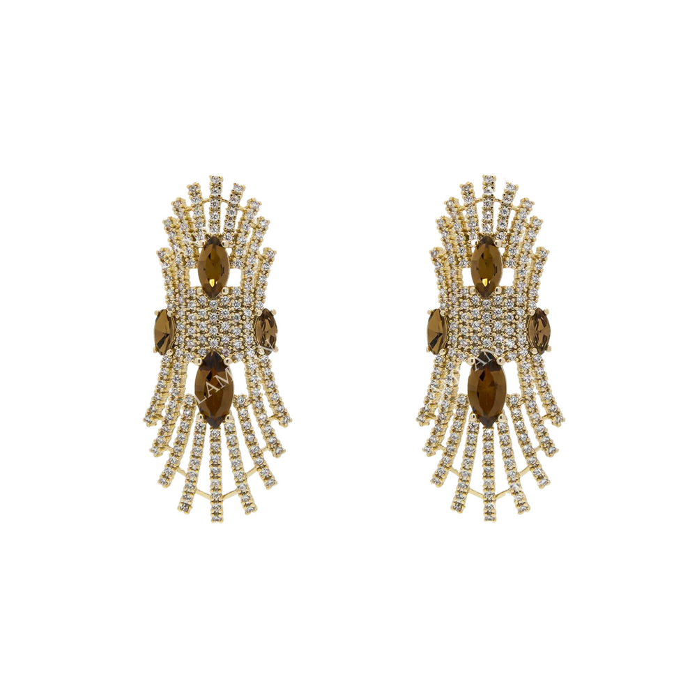 Hippolyte Brown Waterfall Earrings