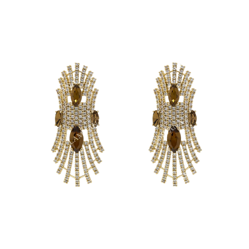Hippolyte Brown Waterfall Earrings