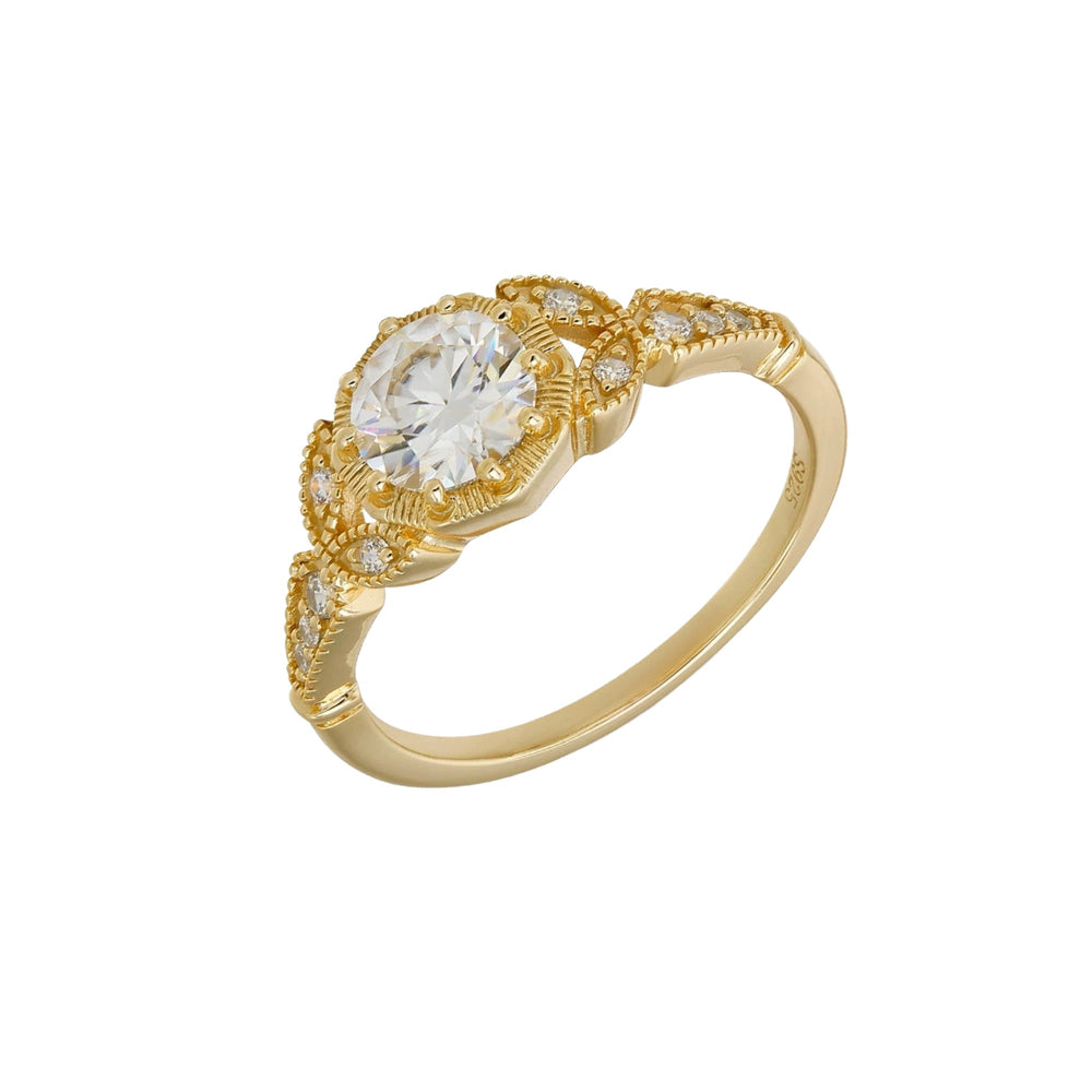 Honorée 14K White Round Ring