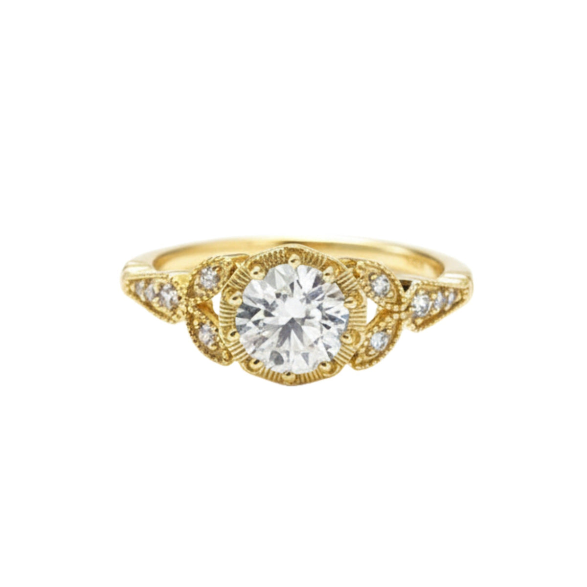 Honorée 14K White Round Ring