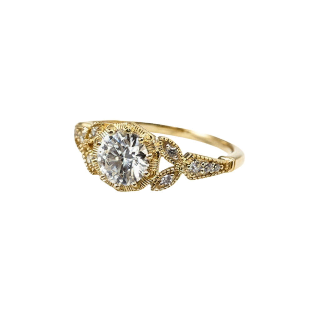 Honorée 14K White Round Ring