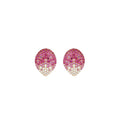 Hrodhild Pink Teardrop Stud Earrings