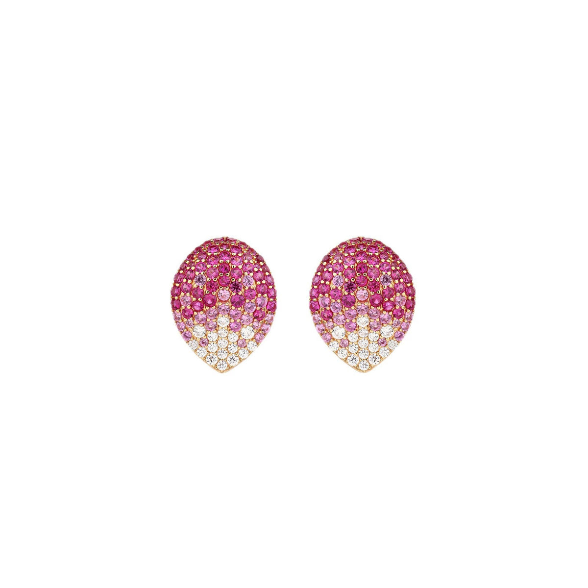 Hrodhild Pink Teardrop Stud Earrings