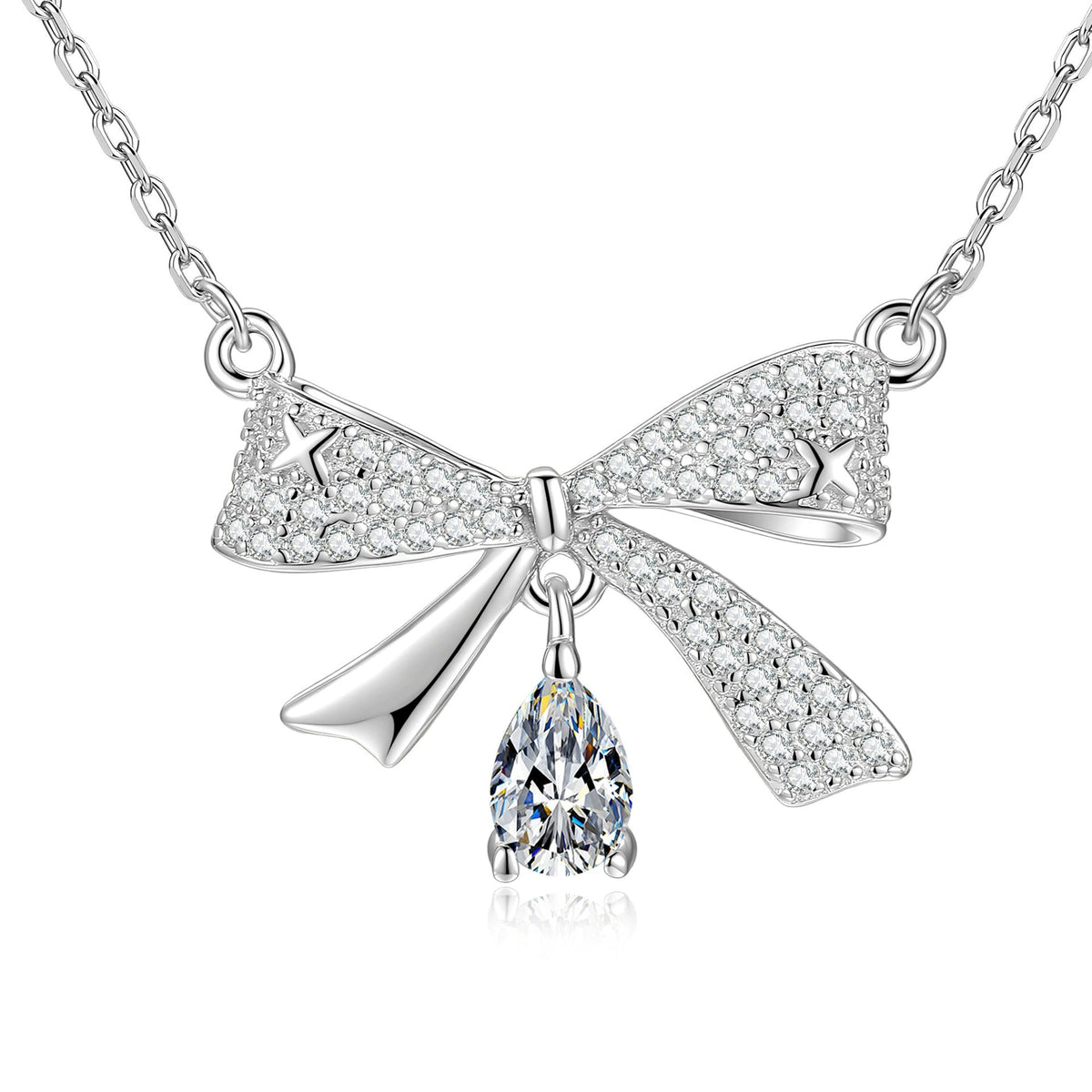 Hrodlind White Butterfly Bow Necklace