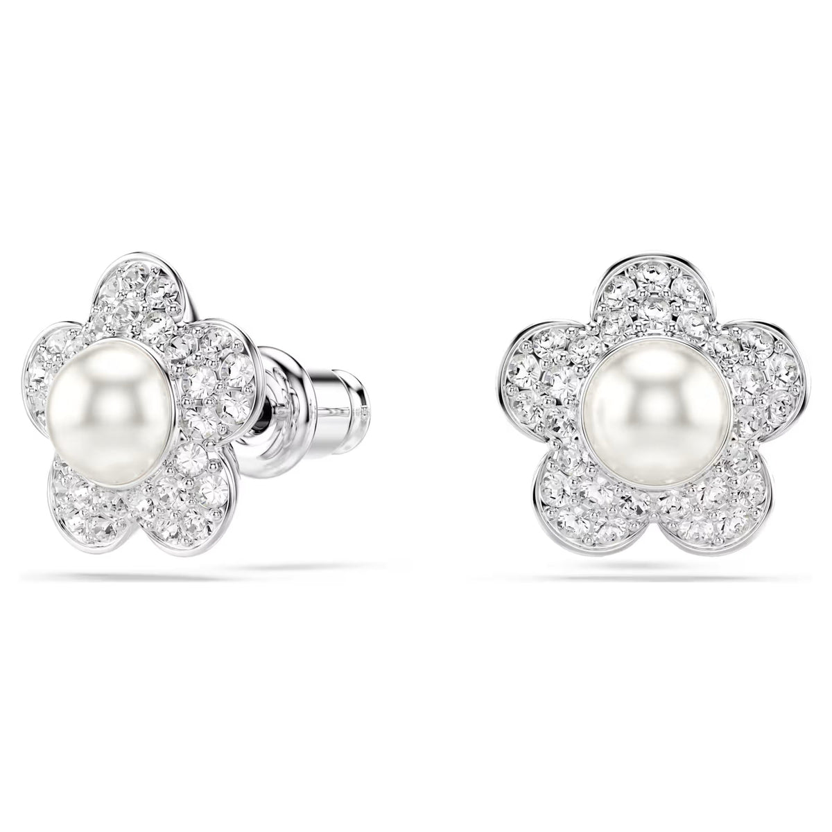 Hyacinthe White Floral Pearl Stud Earrings