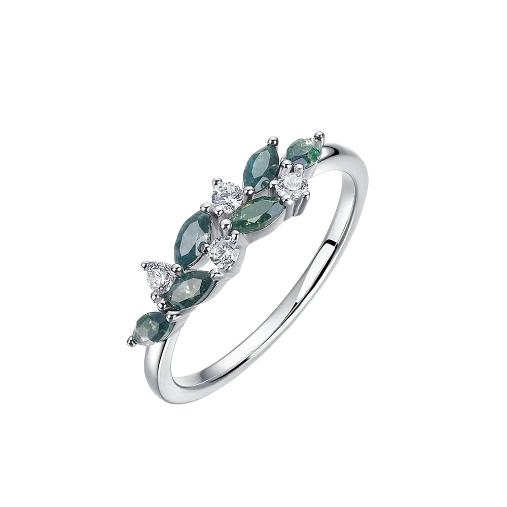 Ianthe Green Moss Navette Ring